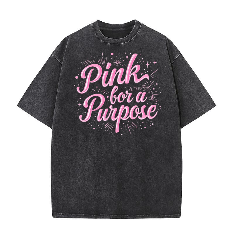 Pink bor a purpose Washed T-Shirt