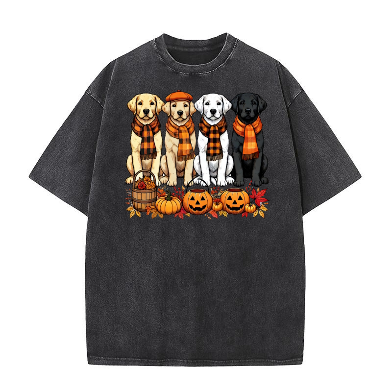 Thanksgiving Dog Washed T-Shirt