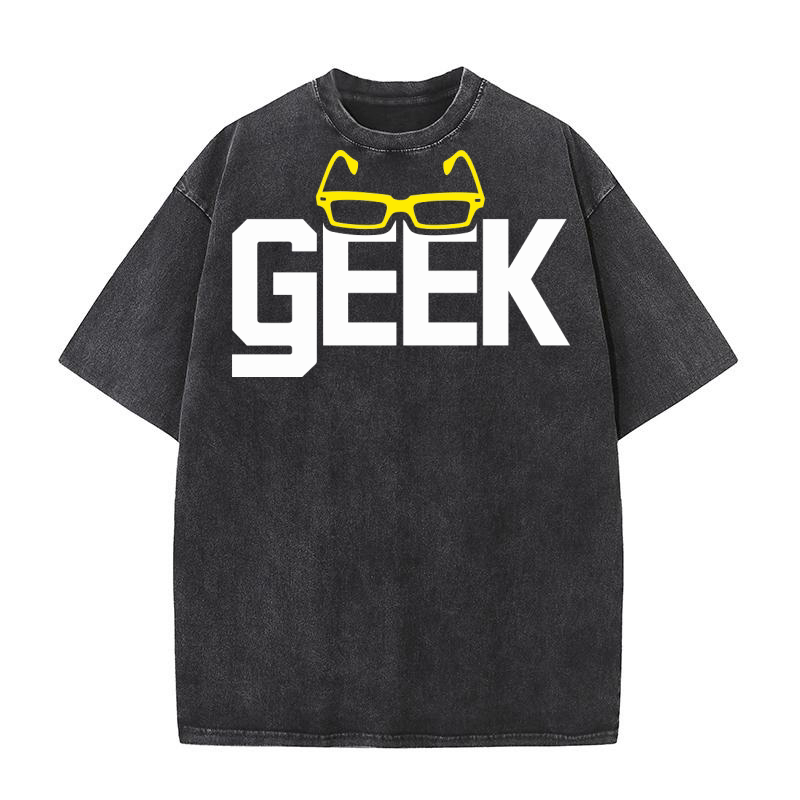 Trendy Geek Nerd Washed T-Shirt