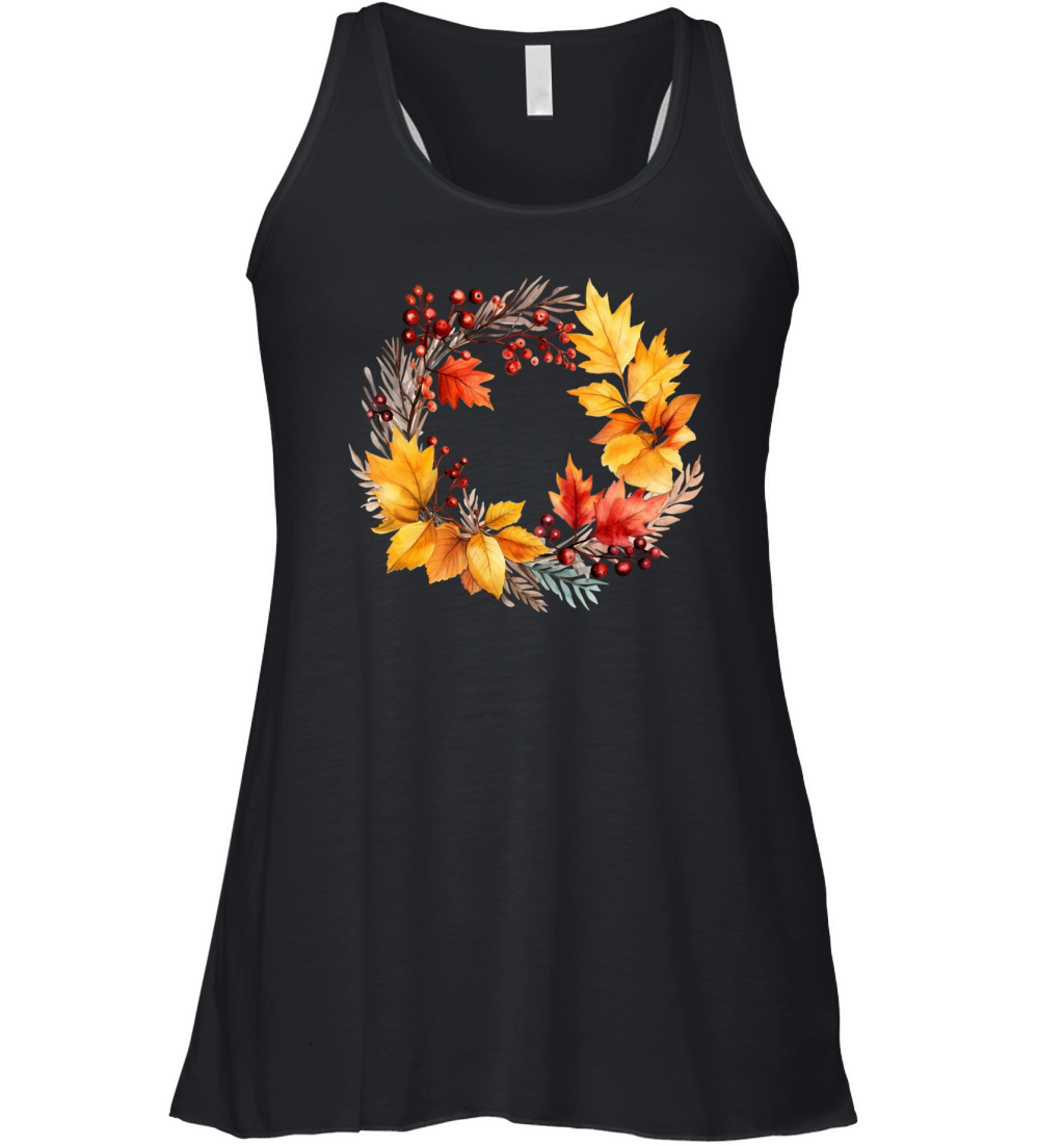 Autumn Fall Floral Frame 10 Women's Flowy Tank Top