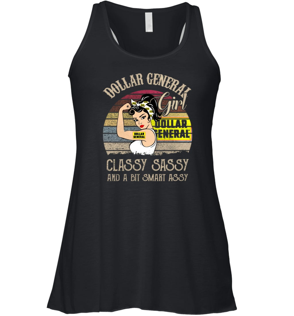 Dollar general girl classy sassy and a bit smart assy vintage shirt Women's Flowy Tank Top