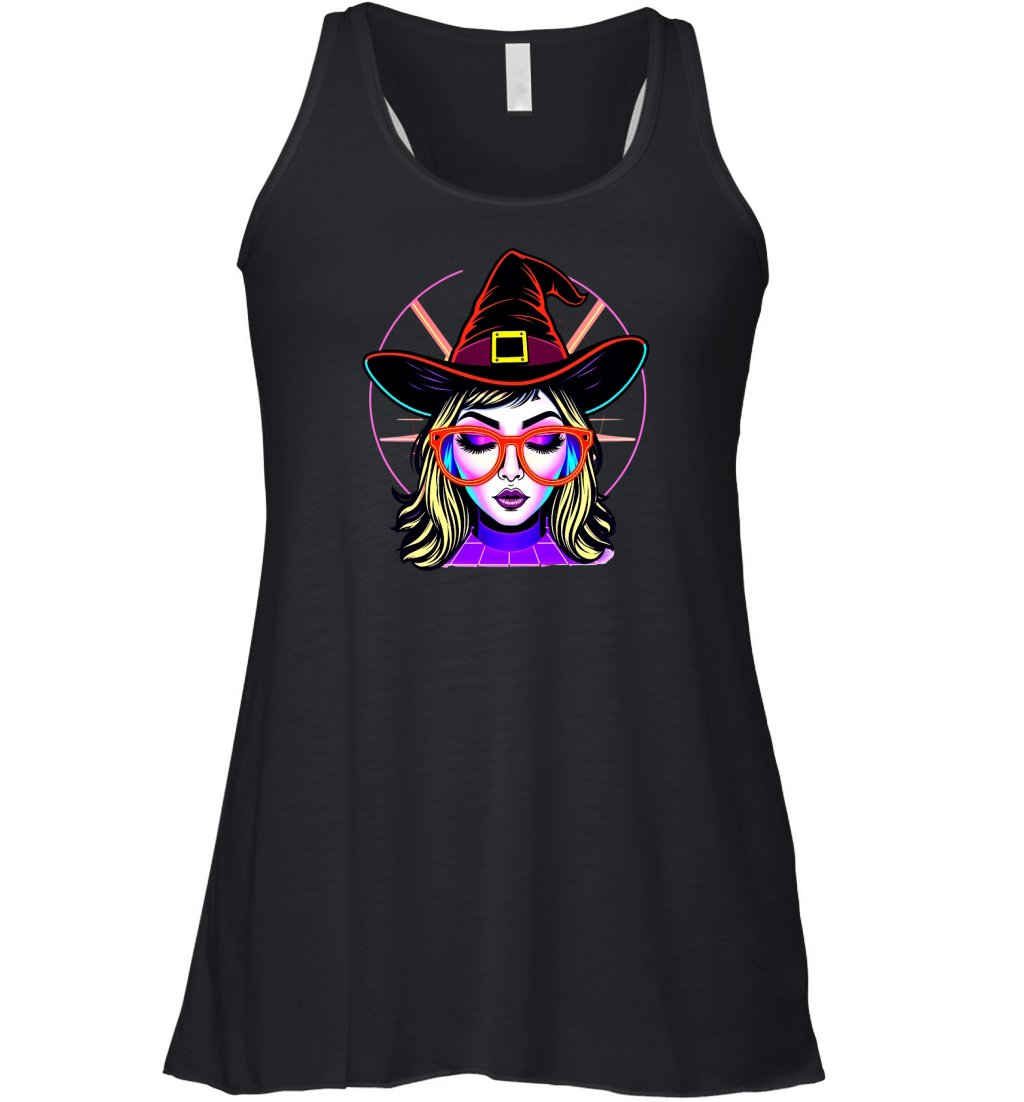 Halloween Witch with Modern Touch Women's Flowy Tank Top