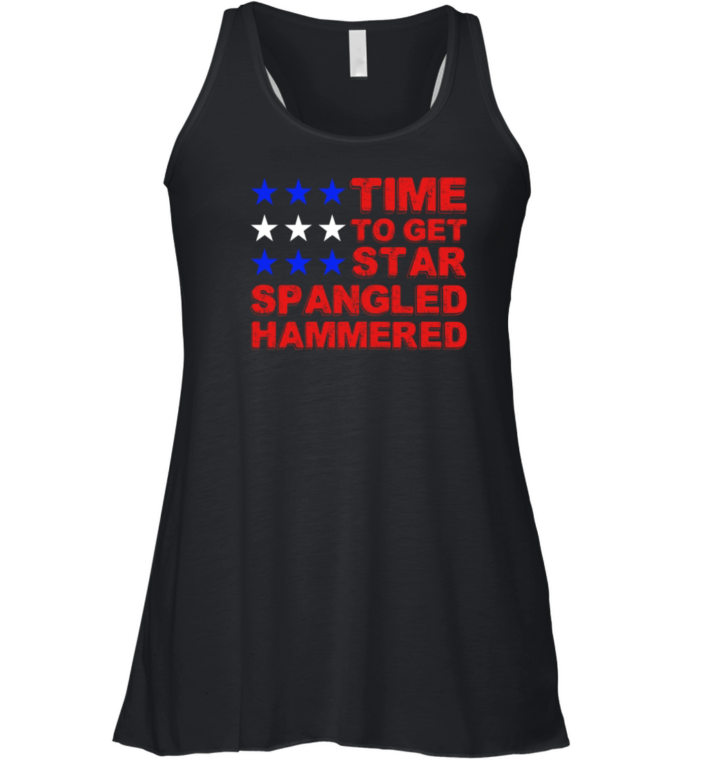 Star Spangled Hammered Red White Blue Women's Flowy Tank Top
