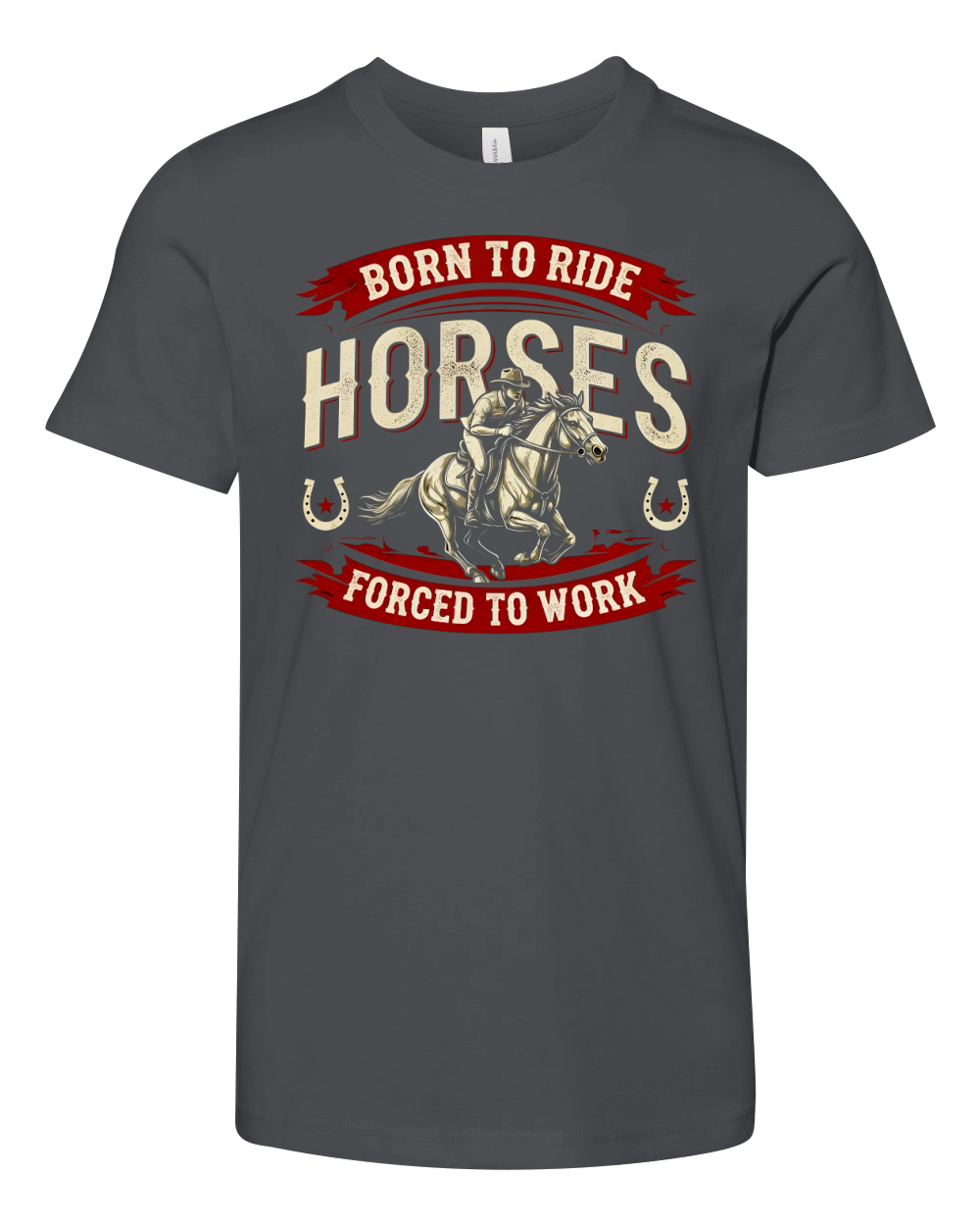 Born To Ride Horses Forced To Work Youth Unisex Jersey Tee