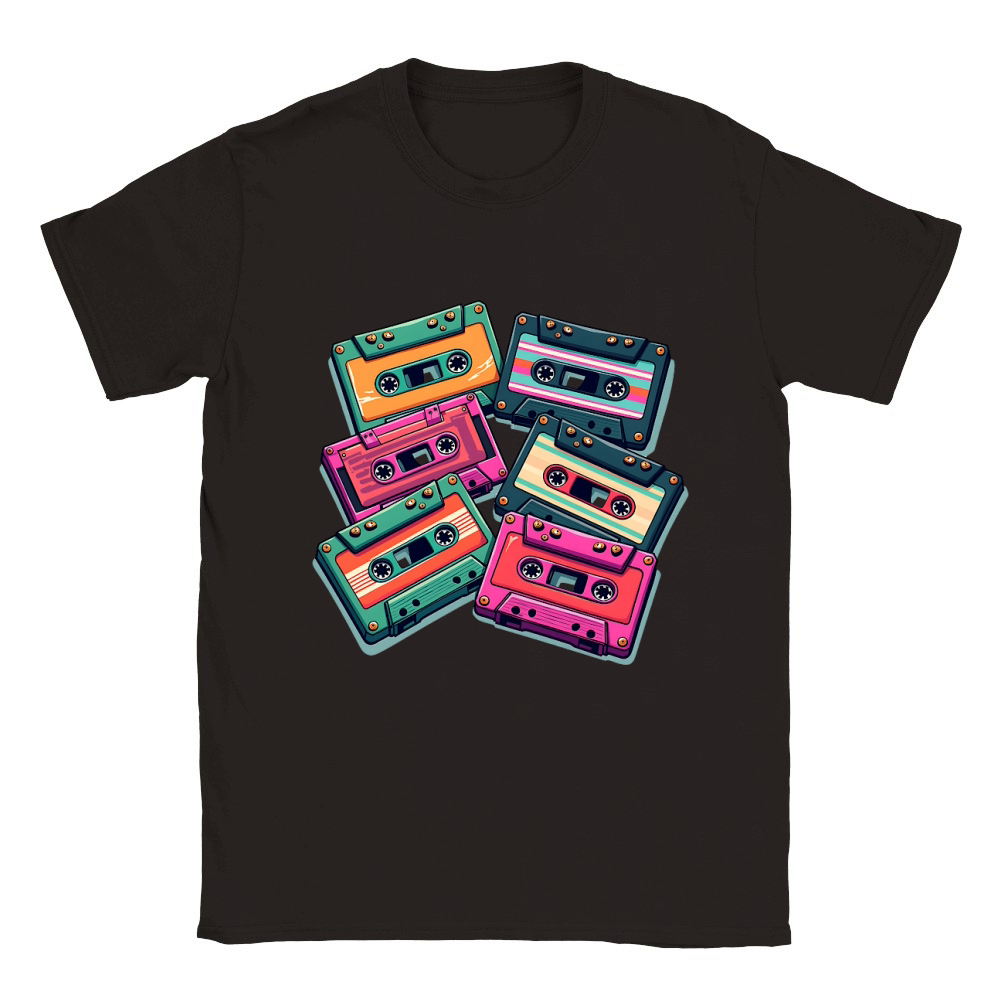 Colorful Cassette Tape Classic Kids Crewneck T-shirt