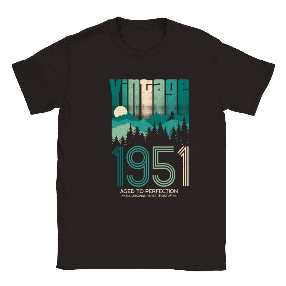 Vintage 1951 Birthday Born in 51 Retro Classic Kids Crewneck T-shirt