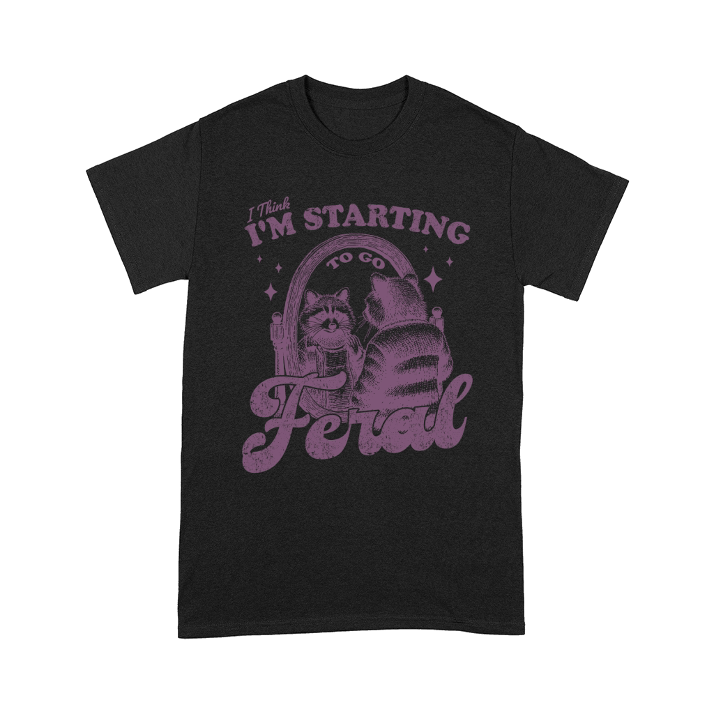 Raccoon in Mirror L Purple Comfort T-shirt
