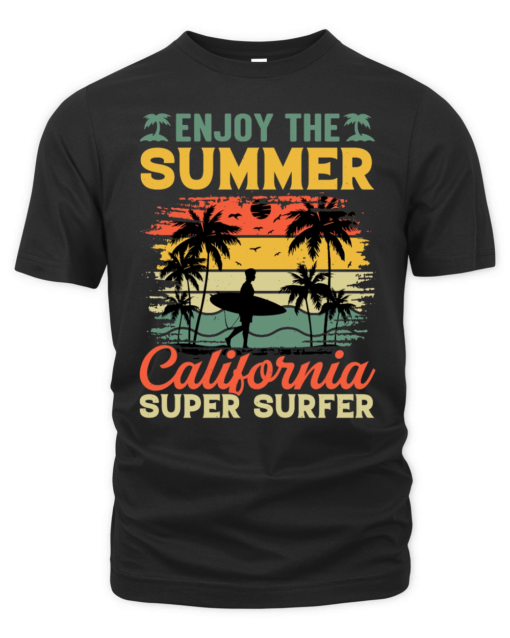 Enjoy The Summer California Super Surfer  (1) Organic Unisex T-shirt