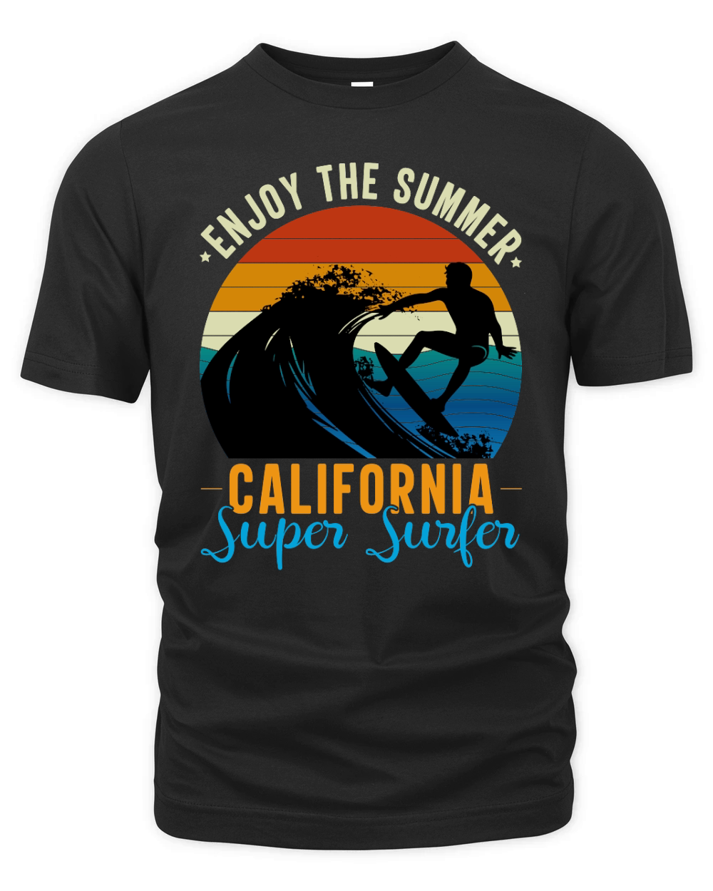 Enjoy The Summer California Super Surfer Organic Unisex T-shirt