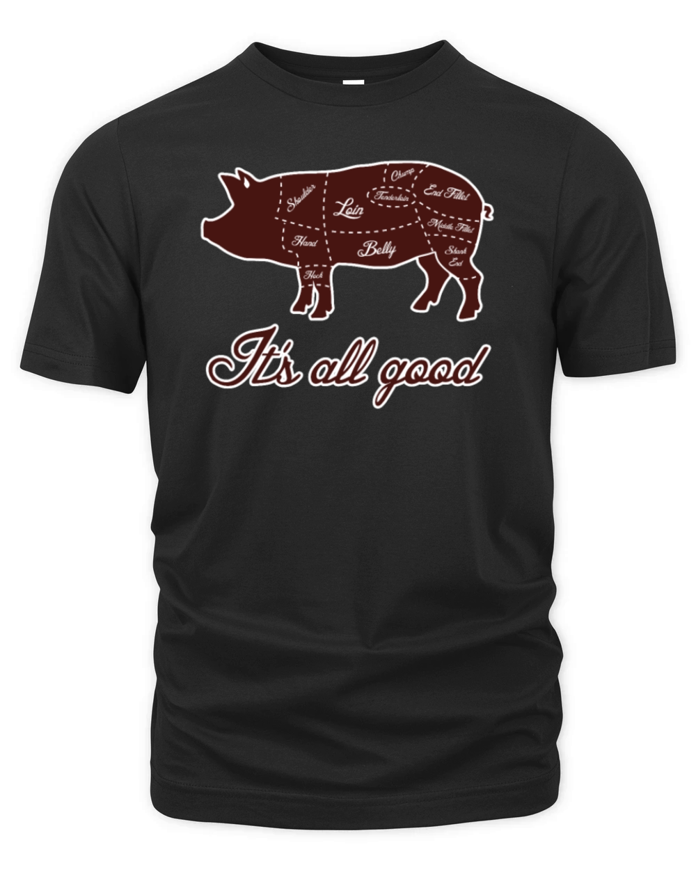 Its All Good Pig Pork Meat Map Organic Unisex T-shirt