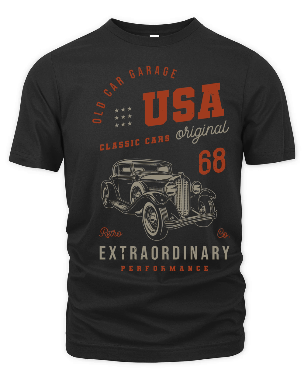 vintage custom usa classic car vector (1) Organic Unisex T-shirt