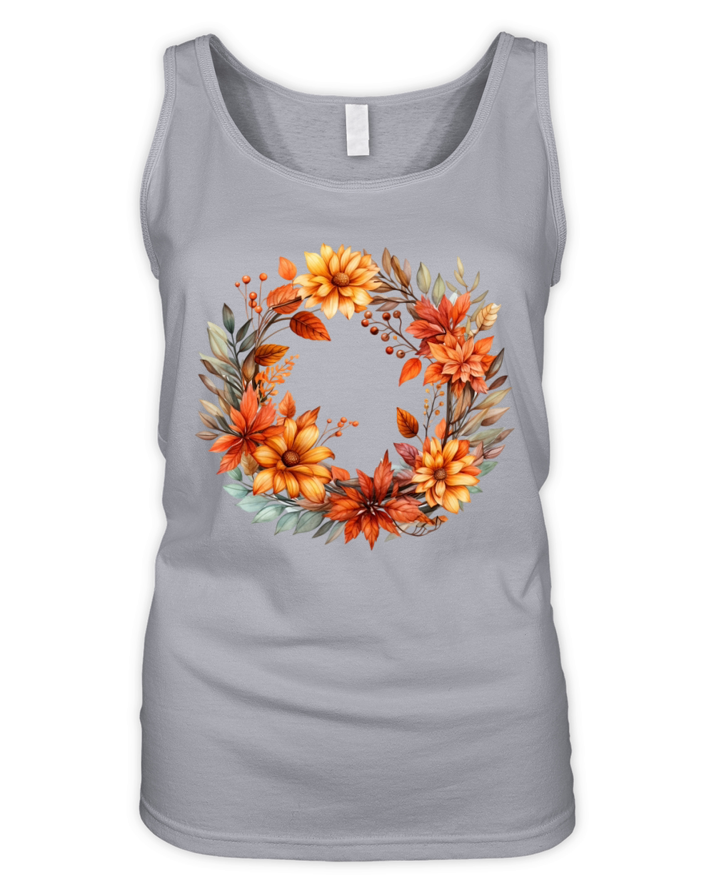 Autumn Fall Floral Frame Organic Women's Tank Top