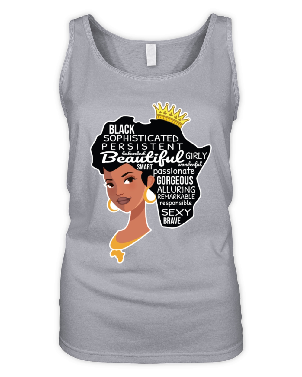 Black Queen Hair Text Juneteenth Black History Organic Women's Tank Top