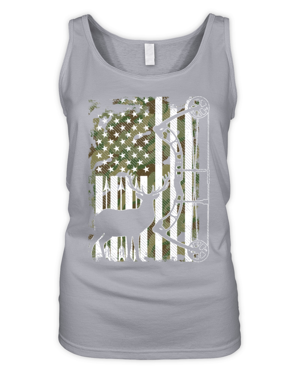 Bow Hunting Deer Hunter Camo American Flag for Men Organic Women's Tank Top