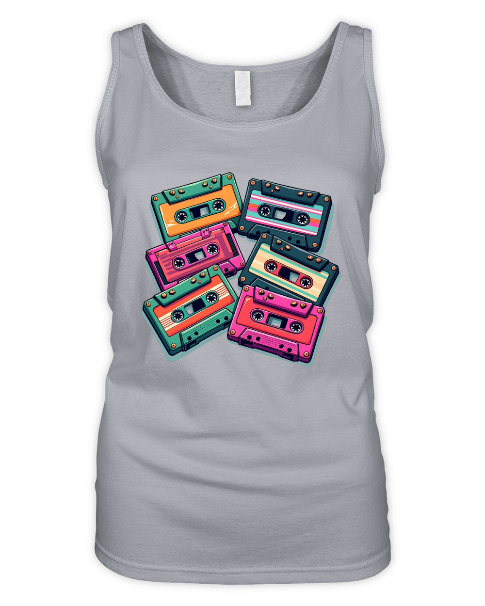 Colorful Cassette Tape Organic Women's Tank Top