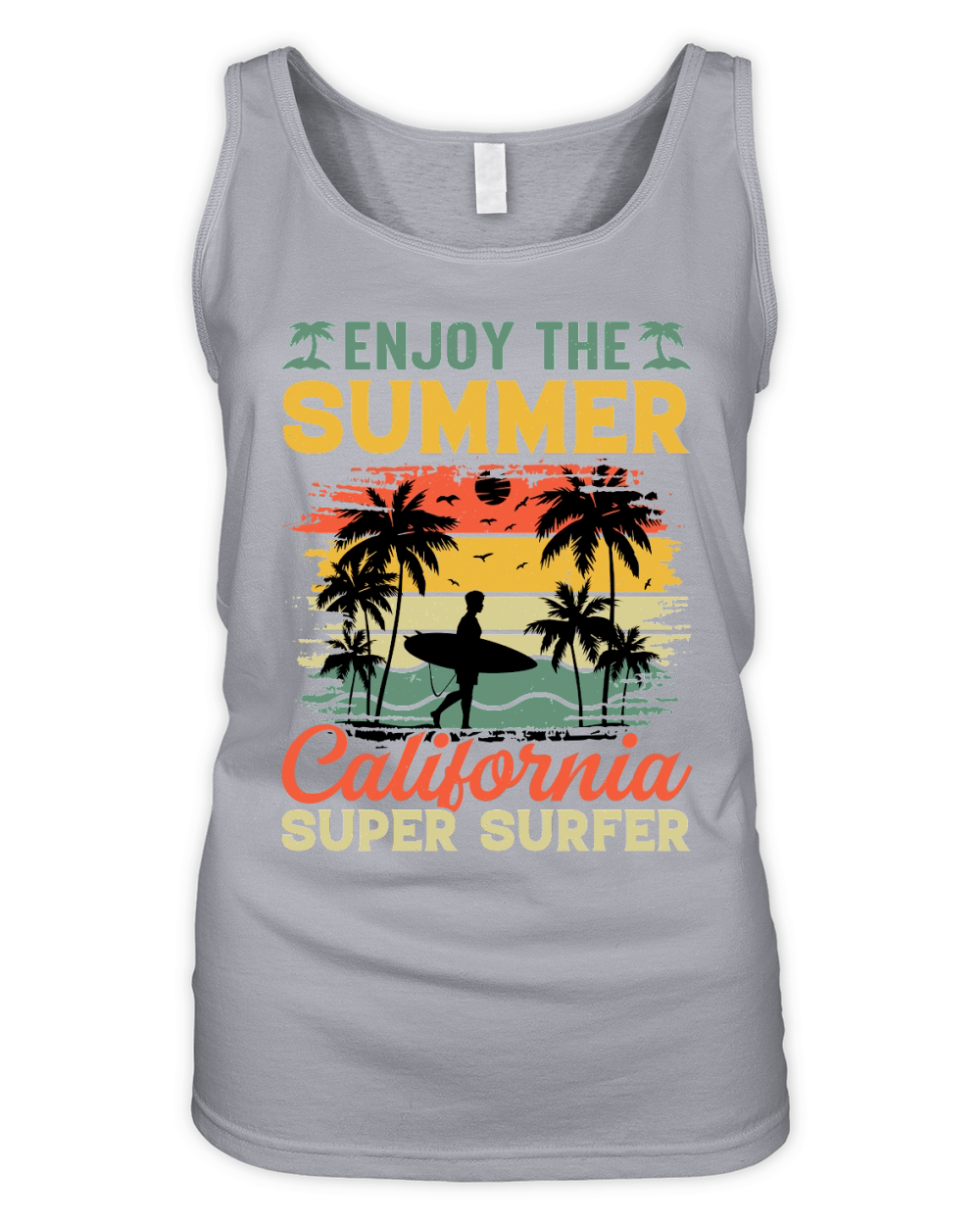 Enjoy The Summer California Super Surfer  (1) Organic Women's Tank Top