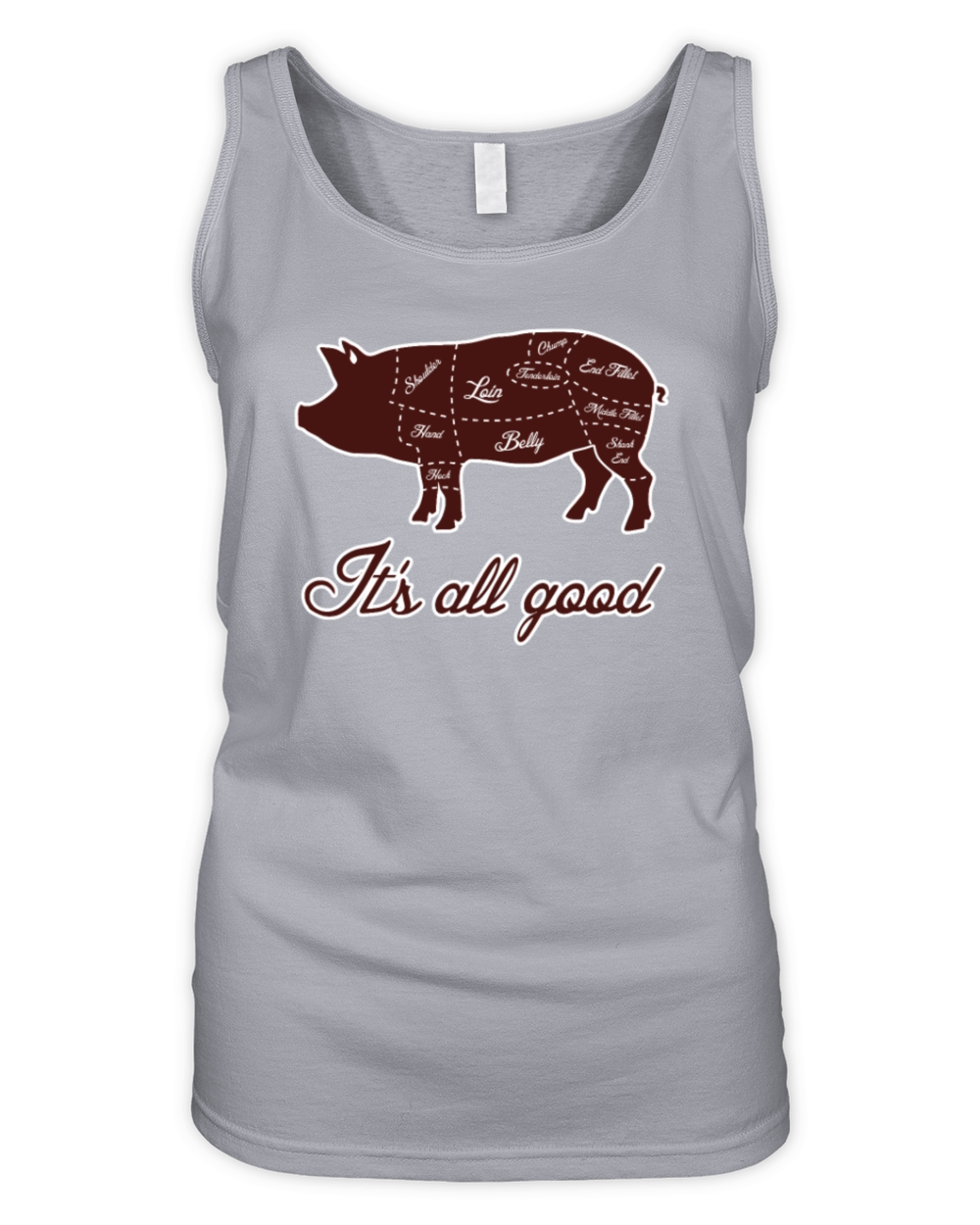 Its All Good Pig Pork Meat Map Organic Women's Tank Top