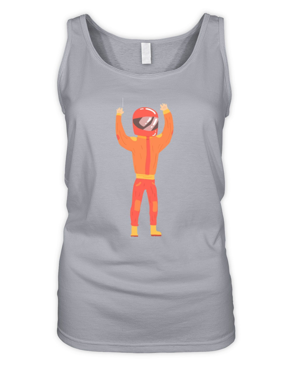 man in an orange Organic Women's Tank Top
