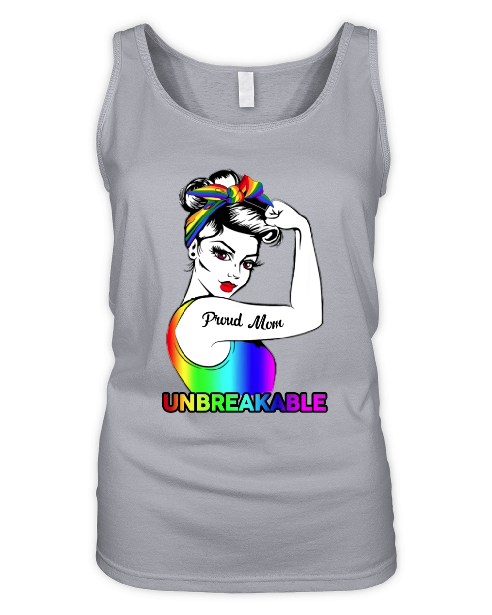 Proud Mom LGBT Unbreakable Strong Girl World Pride shir Organic Women's Tank Top