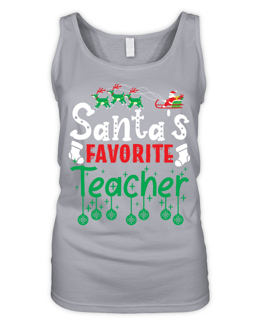 Santas Favorite Teacher 14 Organic Women's Tank Top