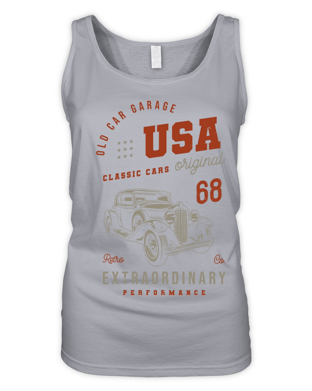 vintage custom usa classic car vector (1) Organic Women's Tank Top