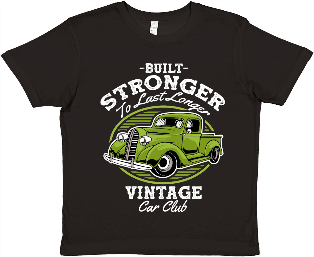 Built Stronger to last Longer Vintage Car Club Classic Car Premium Kids Crewneck T-shirt