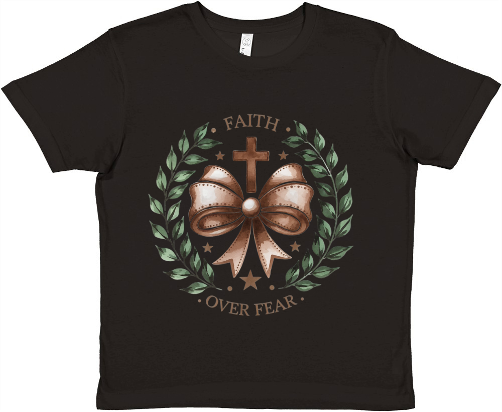 Faith Over Fear Bow Premium Kids Crewneck T-shirt