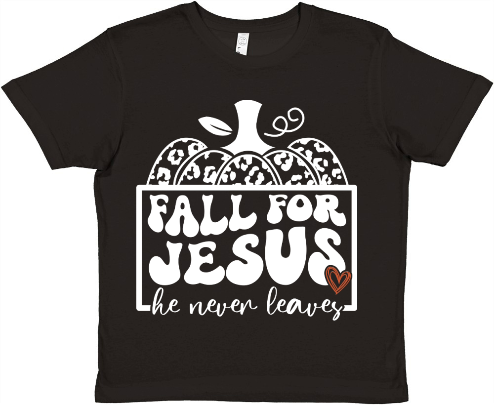 Fall for Jesus he never leaves Premium Kids Crewneck T-shirt