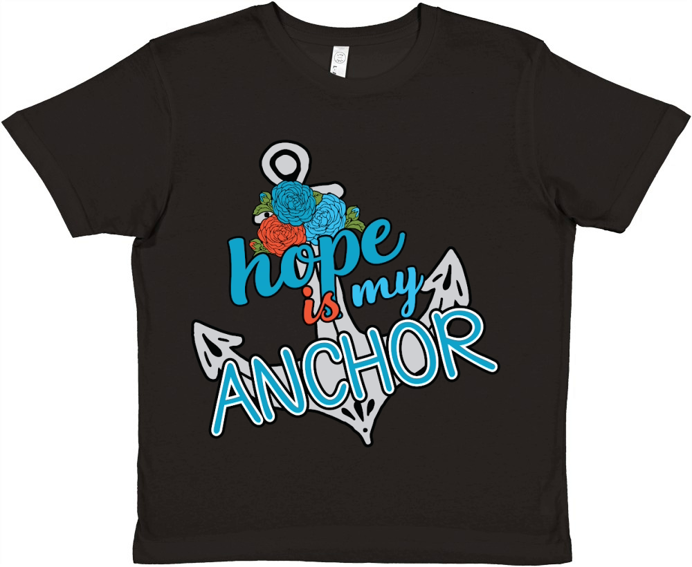 Hope is My Anchor Floral Premium Kids Crewneck T-shirt