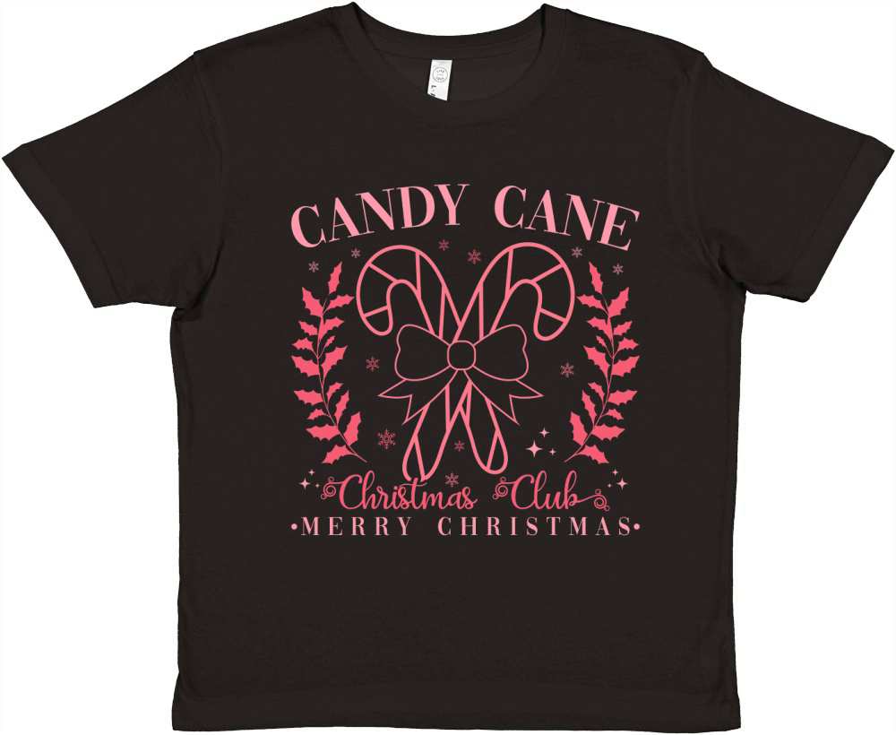 Pink Candy Cane Christmas Club Funny Christmas300 Premium Kids Crewneck T-shirt