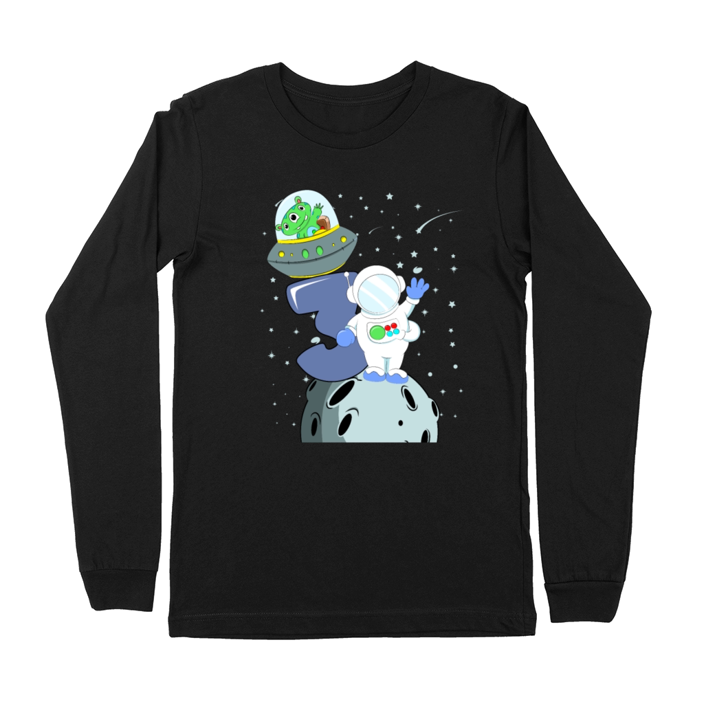SPACE BIRTHDAY 3 3rd Birthday Boy Astronaut Premium Long Sleeve