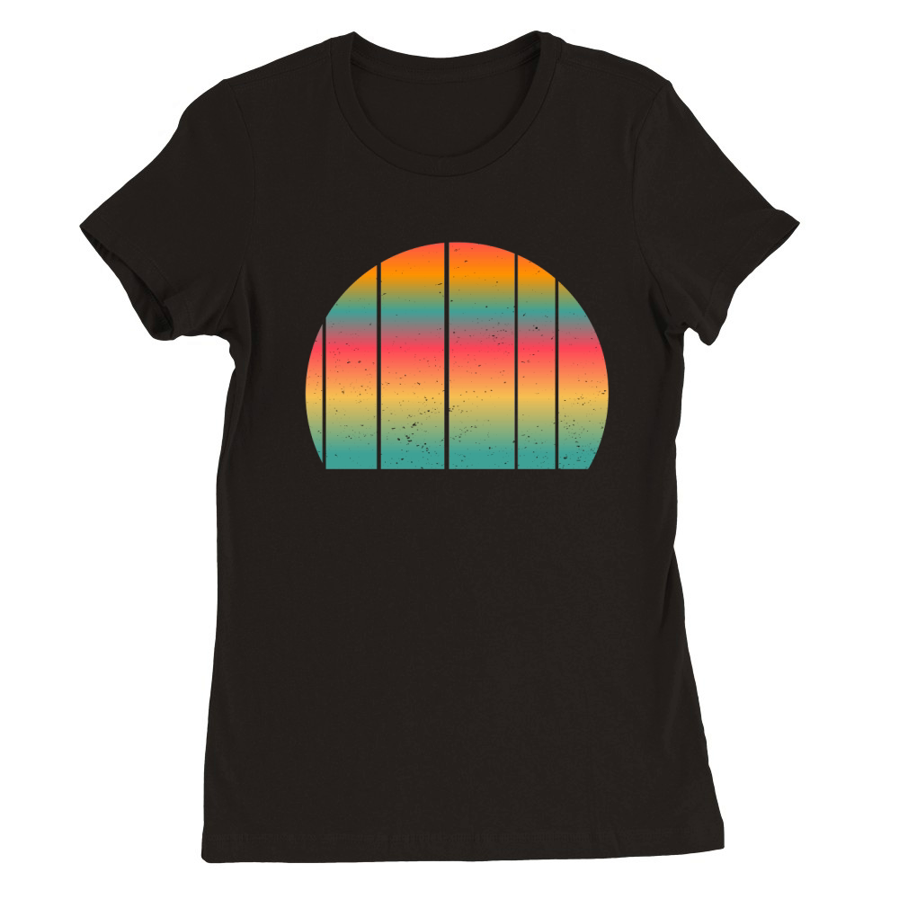 Vintage Retro Sunset (9) Premium Womens Crewneck T-shirt