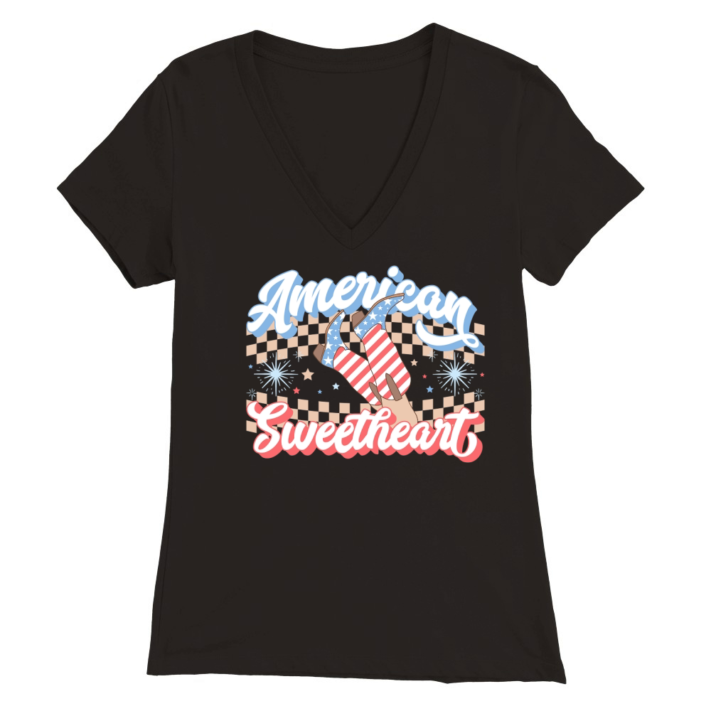 Coquette american mama Retro 4th of july300 Premium Womens V-Neck T-shirt