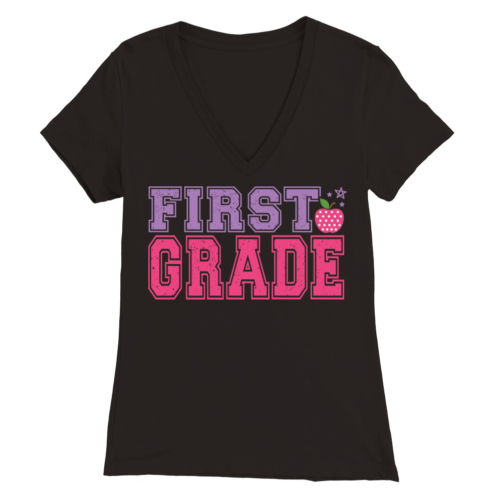 first grade color Premium Womens V-Neck T-shirt