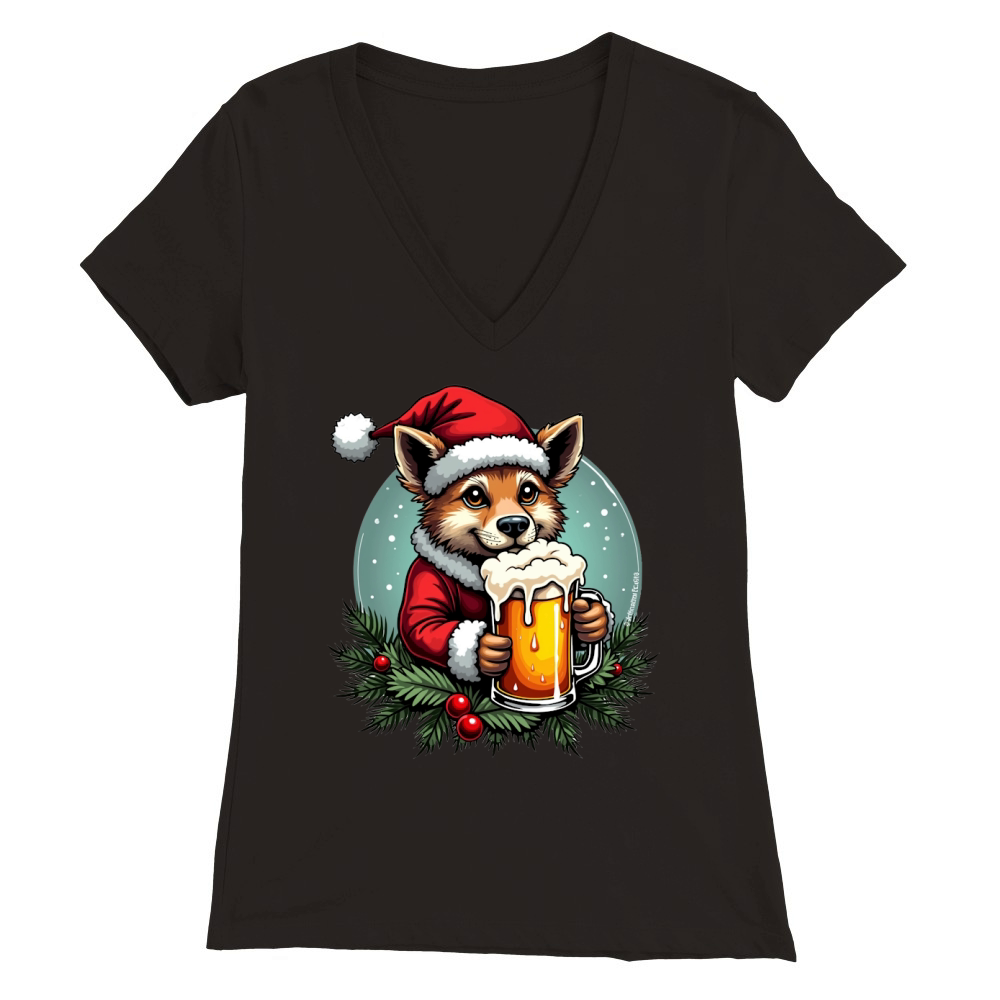 Funny Animal Beer Christmas Sublimation 6 02 Premium Womens V-Neck T-shirt