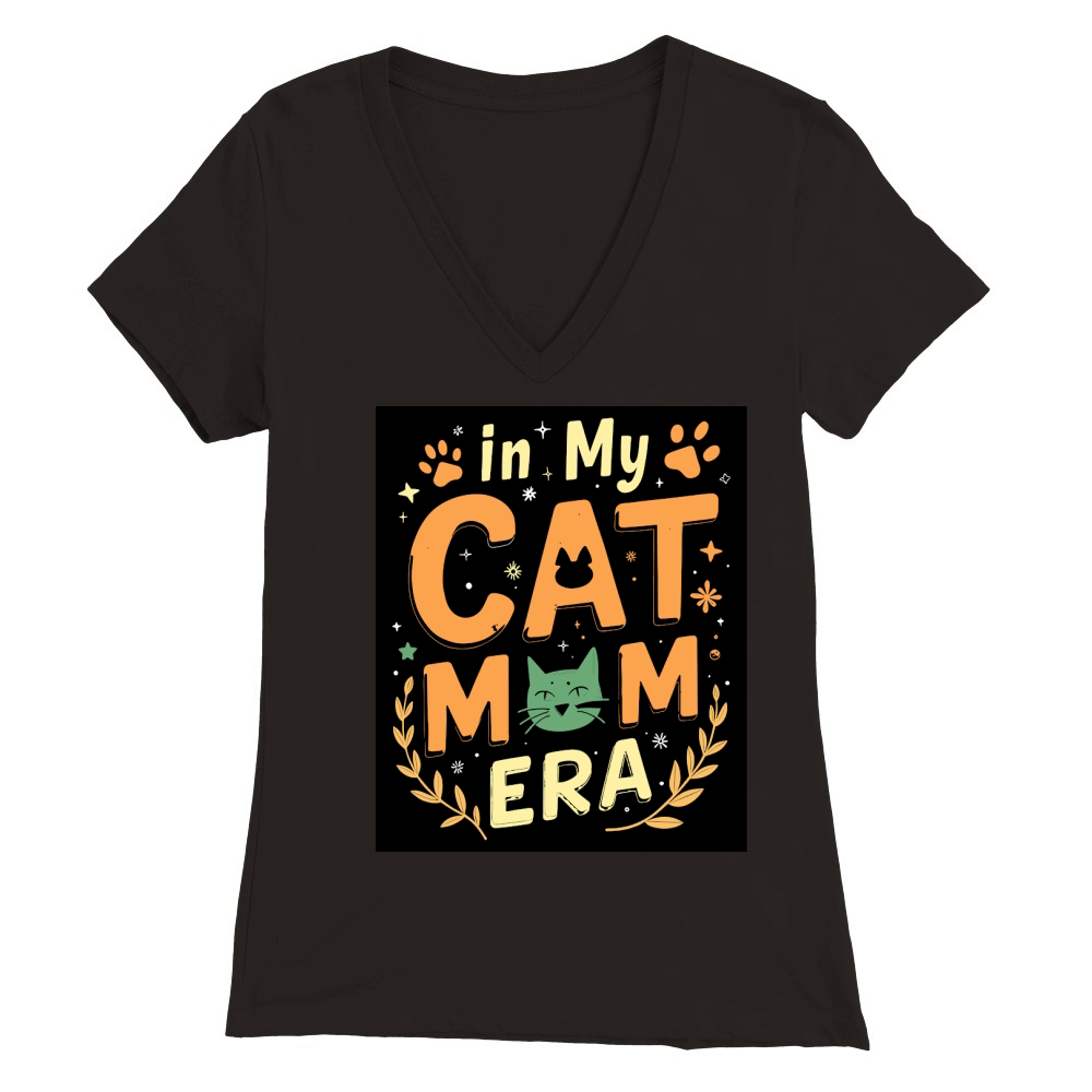 In my cat mom ear Premium Womens V-Neck T-shirt