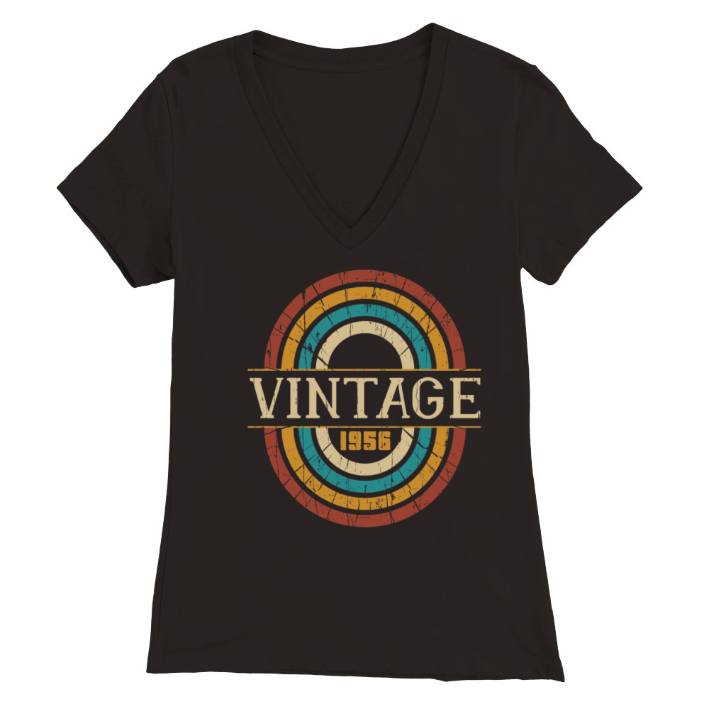 Old Retro Vintage Made 1956 Parts Birth Born Premium Womens V-Neck T-shirt