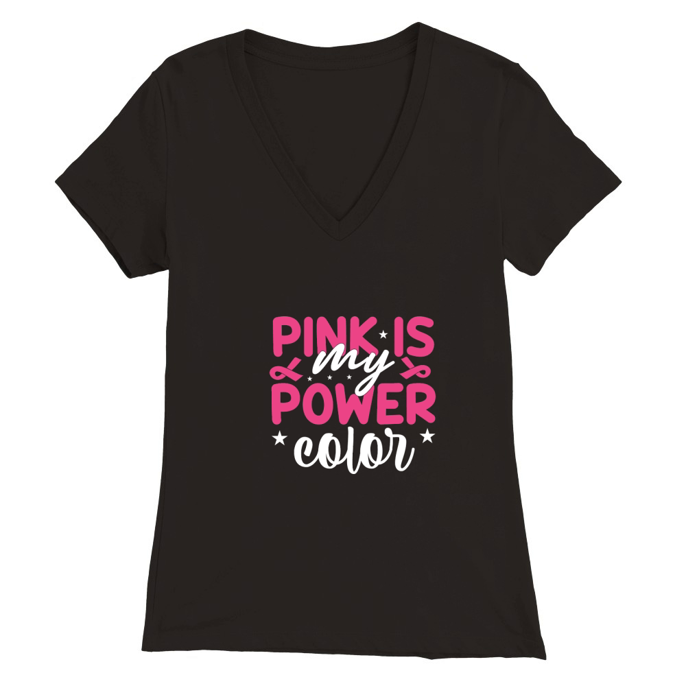 Pink is My Power Color Premium Womens V-Neck T-shirt