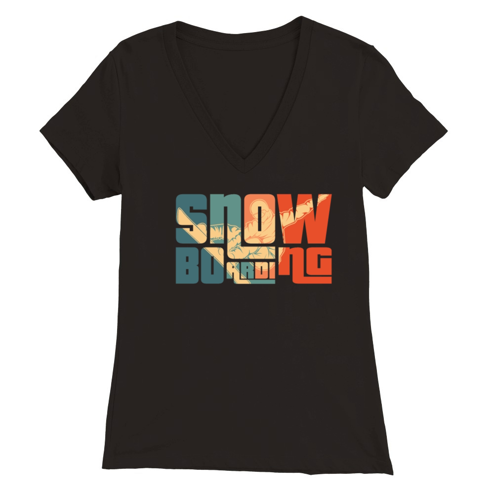 Retro Snowboarding Snowboard Vintage Snowboarder Premium Womens V-Neck T-shirt