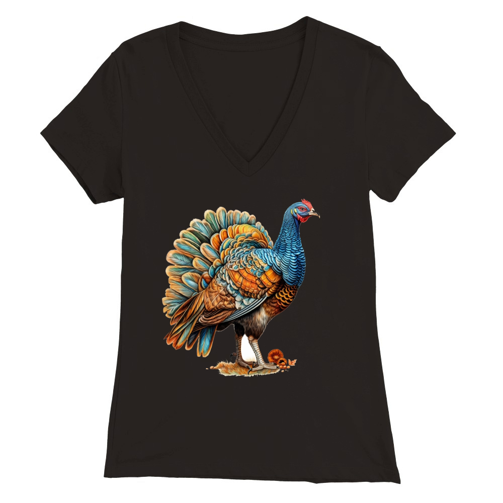 Thanksgiving Funny Turkey 15 Premium Womens V-Neck T-shirt
