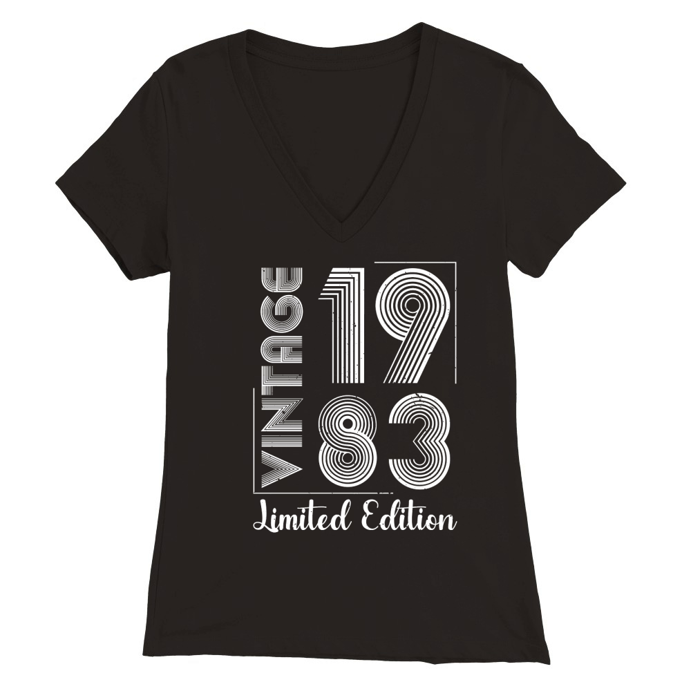 Vintage 1983 Limited Edition Birthday  (2) Premium Womens V-Neck T-shirt