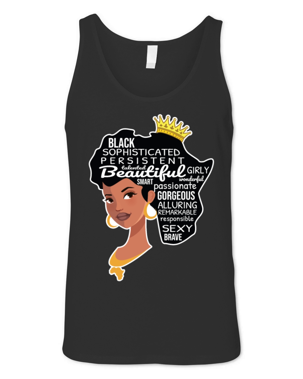 Black Queen Hair Text Juneteenth Black History Unisex Jersey Tank
