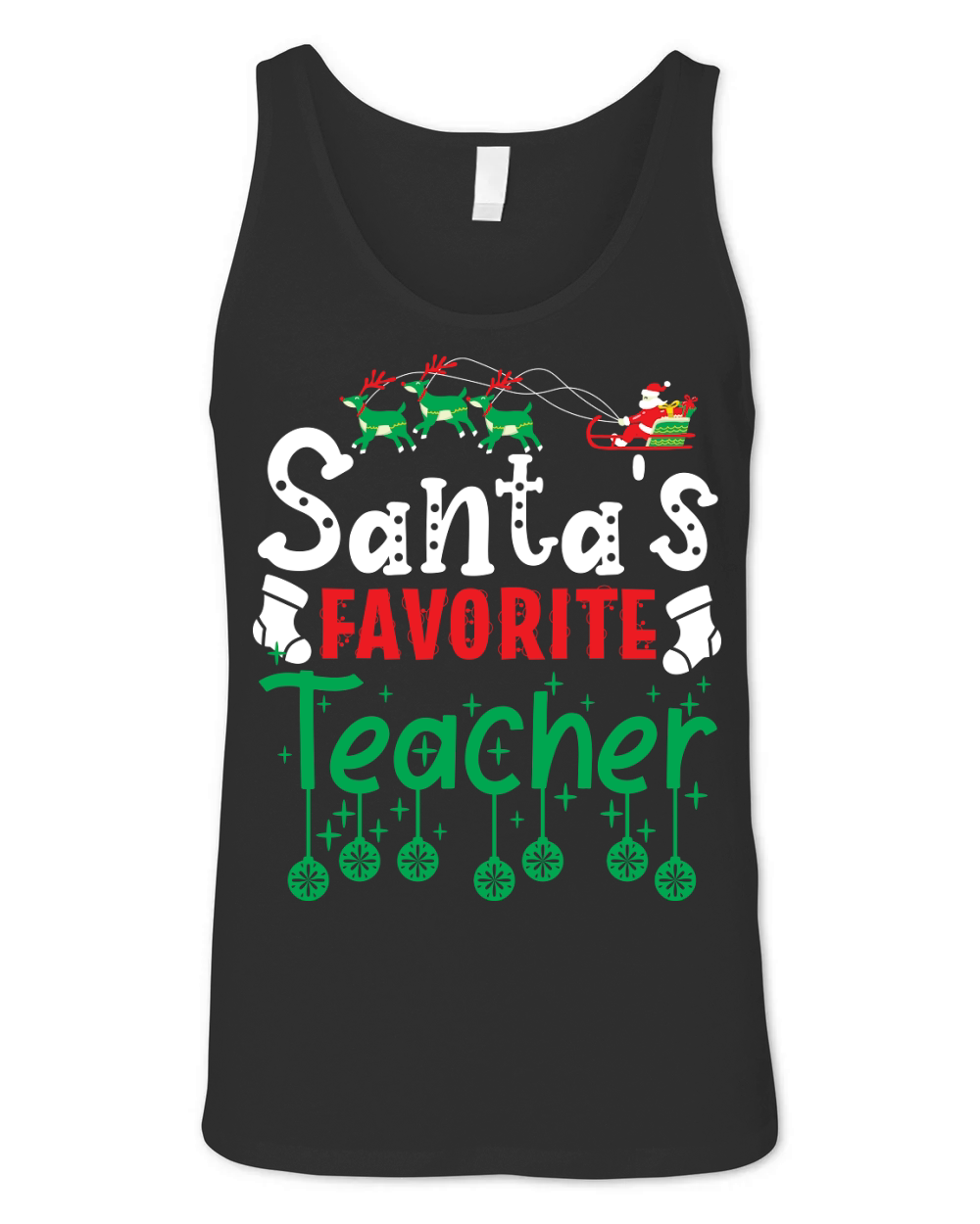 Santas Favorite Teacher 14 Unisex Jersey Tank