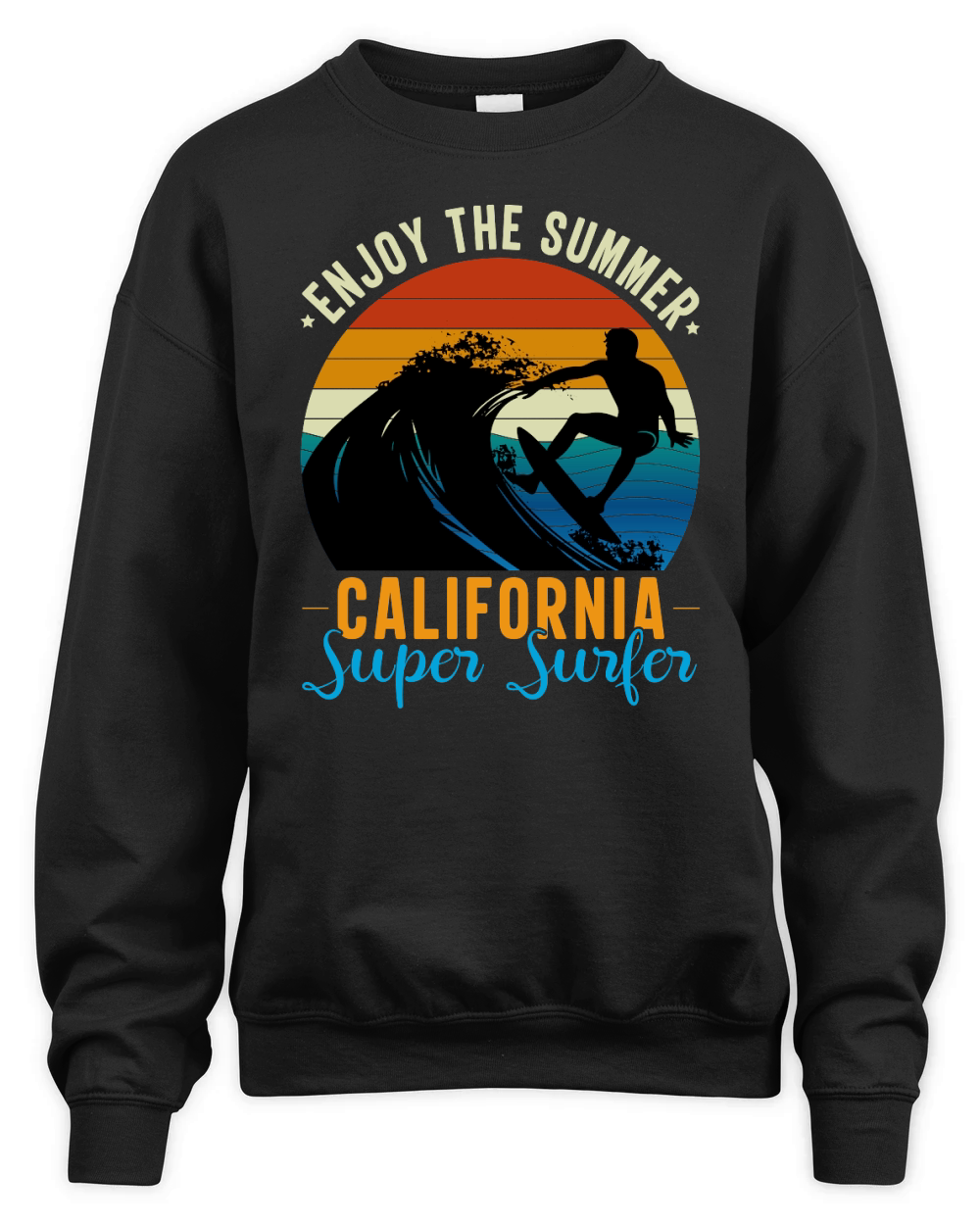 Enjoy The Summer California Super Surfer Unisex Premium Crewneck Sweatshirt