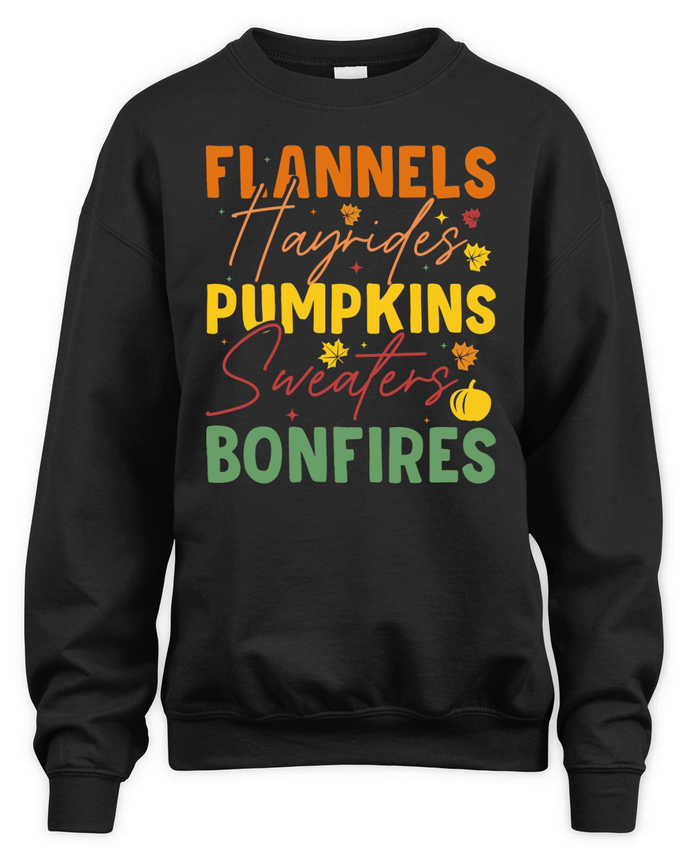 Flannels Hayrides Pumpkins Sweaters Bonfires Unisex Premium Crewneck Sweatshirt