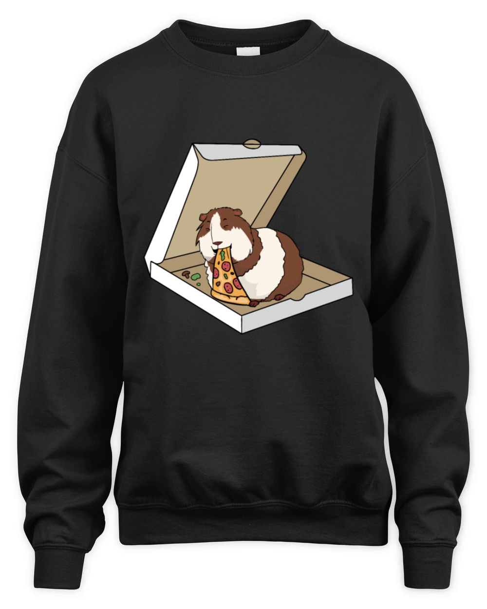 Guinea Pig Eating Pizza Pet Owner Unisex Premium Crewneck Sweatshirt