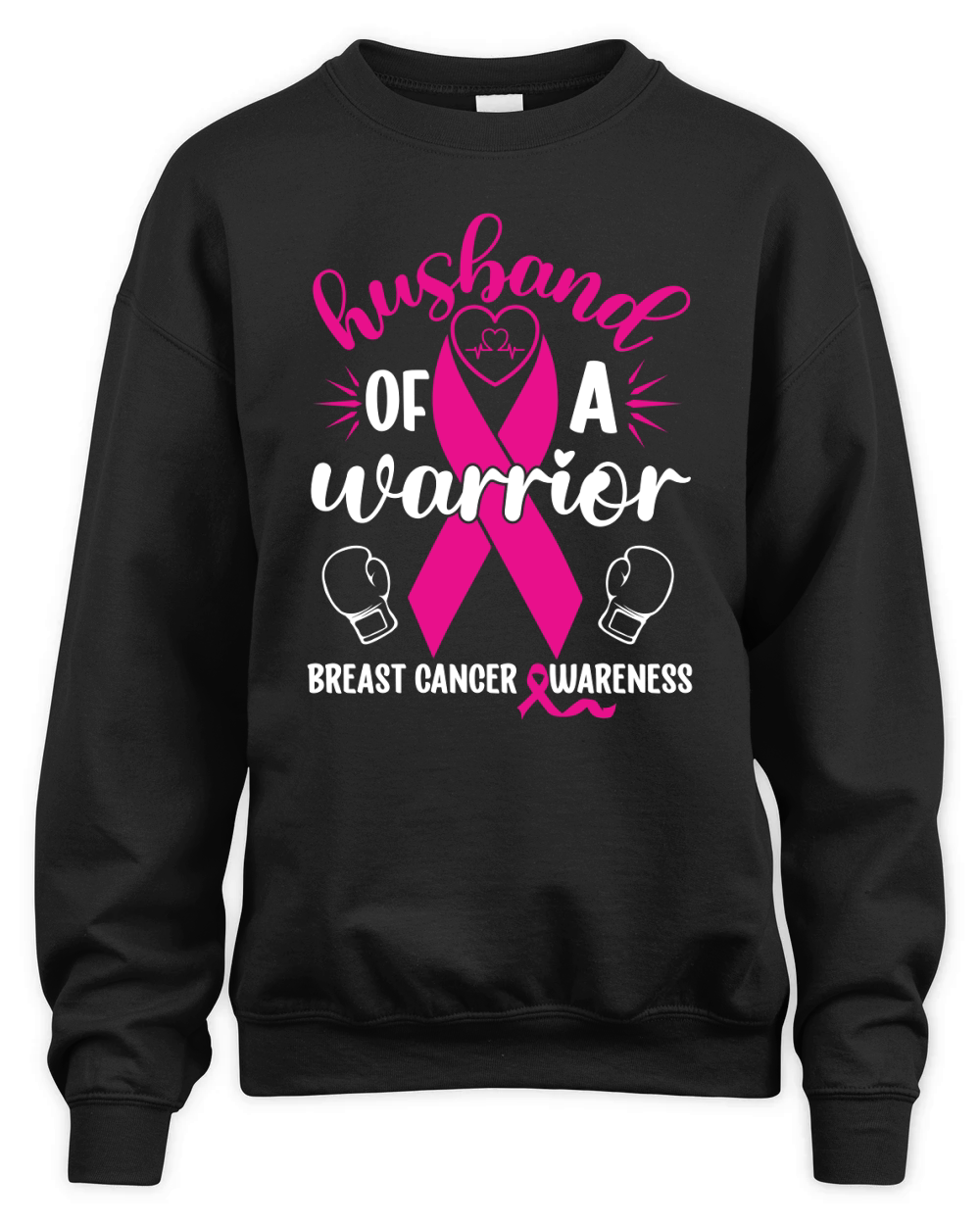 Husband Of A  Warrior Breast Cancer Awareness Unisex Premium Crewneck Sweatshirt