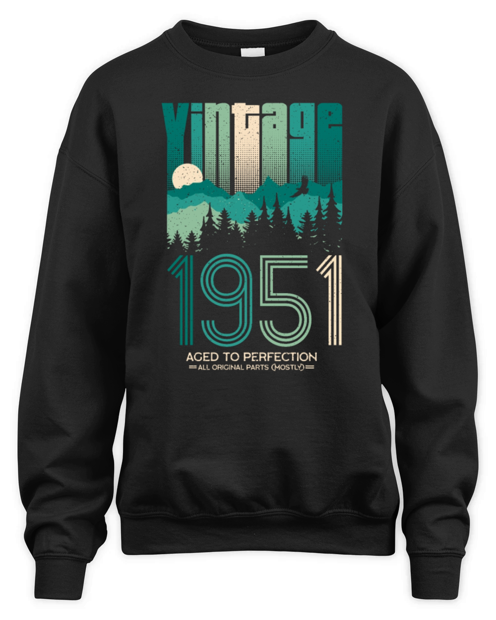 Vintage 1951 Birthday Born in 51 Retro Unisex Premium Crewneck Sweatshirt