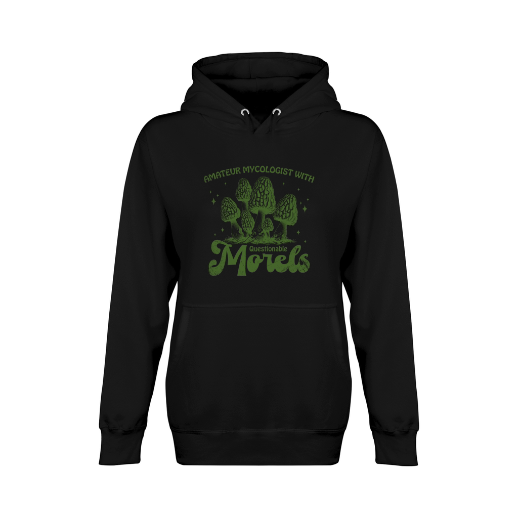 Amateur Mycologist with Morels L Leaf Green GR Unisex Premium Pullover Hoodie