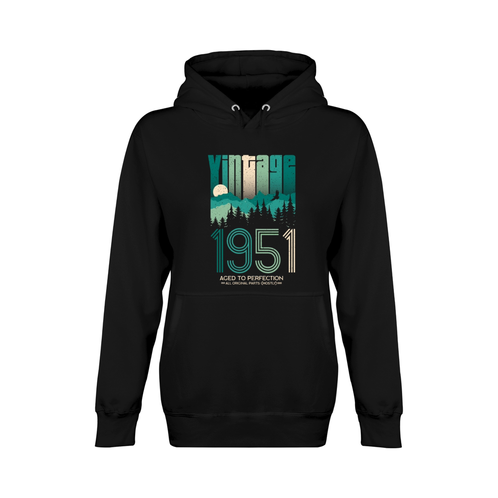 Vintage 1951 Birthday Born in 51 Retro Unisex Premium Pullover Hoodie